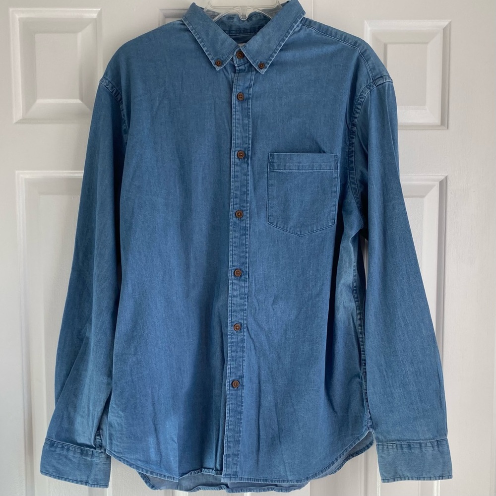 Mens Chambray long sleeve shirt